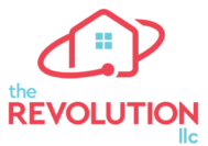 A red house with the word " evolution " underneath it.